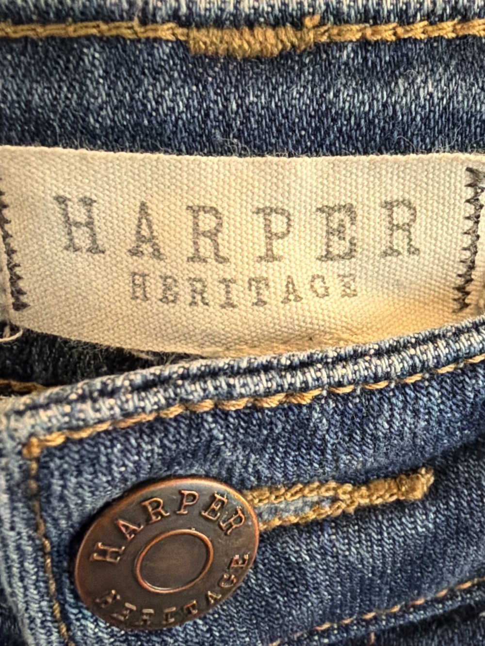 Harper Heritage High Rise Straight Jeans Size 26 Cuffed Cropped Medium Wash - Picture 4 of 7